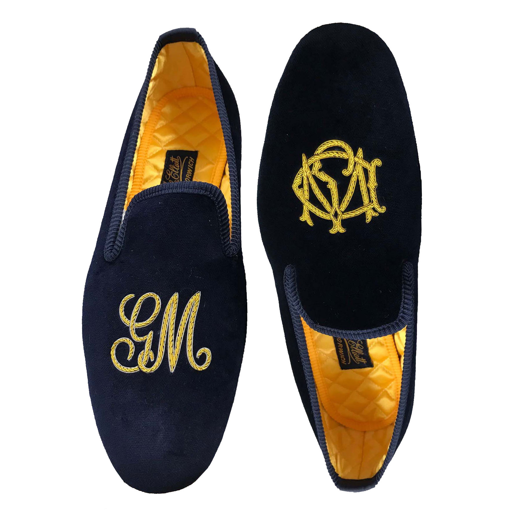 Monogrammed best sale slippers mens